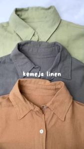 Kemeja Linen Oversize || Kemeja Linen Wanita || Olivia Shirt || Baju Atasan Wanita || Kemeja Oversiz Wanita Kekinian