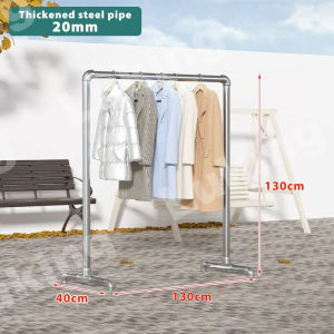 Luking Double Floor Clothes Drying Rack Folding Coat Rack Household Clothes Hanger Clothes Drying Rod Hanger Enhance Stability Support Large Load-Bearing for Bedroom