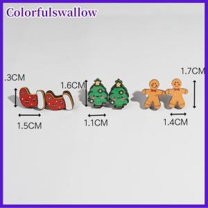 Colorfulswallow 3 cặp dễ thương Cây giáng sinh Gingerbread người đàn ông Stud Bông tai cho phụ nữ đơn giản Acrylic Xmas hat nai sừng tấm bông tai Tình Bạn đồ trang sức quà tặng
