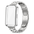 Metal strap+case For Huawei band 10 9 8 smart band Stainless steel metal loop band for huawei Watch Fit 2 Screen protective case for huawei band 7 band 6 /6Pro. 