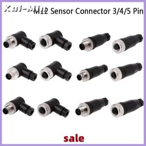 Kui-Min Hot 1 cái đầu nối cảm biến M12 đầu cắm Góc thẳng Phải 3 4 5 chân đực cái
