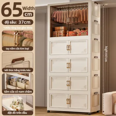 tủ nhựa đựng quần áo 65CM tủ nhựa cho bé duy tân Cứng của tủ áo quần cho bé Có bánh xe tủ nhựa gấp gọn đa năng/tủ nhựa duy tân