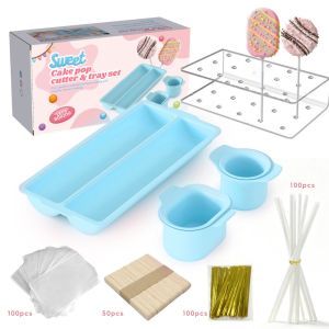 GTRBFDS Reusable Cake Pop Mold Set Double Row Tray Non-Stick Lollipop Mold with Acrylic Stand Baking Tools Home Baking
