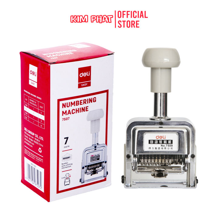 Con dấu nhảy số tự động ( 6 / 7 / 8 / 9 / 10 ) số Deli
