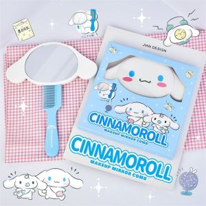 SET CERMIN MAKE UP DAN SISIR TANGAN PORTABLE SANRIO | KUROMI | MELODY | POMPOMPURIN | CINAMORROL