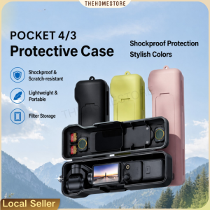 Protective Storage Case for DJI Osmo Pocket 4/3 Shockproof All-in-One Carrying Case with Magnetic Filter Storage Memory Card Slot Flip Cover Lightweight Travel Organizer