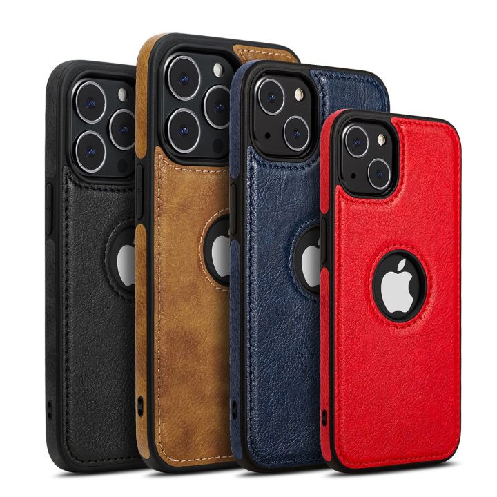 HOCE Retro Leather Phone Cases For iPhone 13 12 11 14 15 16 17 Pro XS Max  14 XR X Plus 17 Air Case Vintage Business Hollow Soft Back Cover