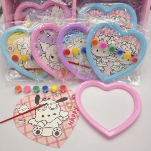 Cartoon Sanrio Hello Kitty DIY Filled Childrens Oil Painting Color Painting Hand Painting Cartoon Kuromi My Melody Cinnamoroll Painting Toys