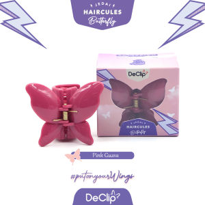 DeClip Jedai Butterfly Haircules Jepit Kupu Gigi 4 Ukuran 45cm Warna Pink Guava