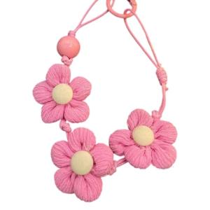 Delicate Floral Smartphone Charm Bracelets Short Anti Drop Cord Soft Material Universal Compatibility Ergonomic Design