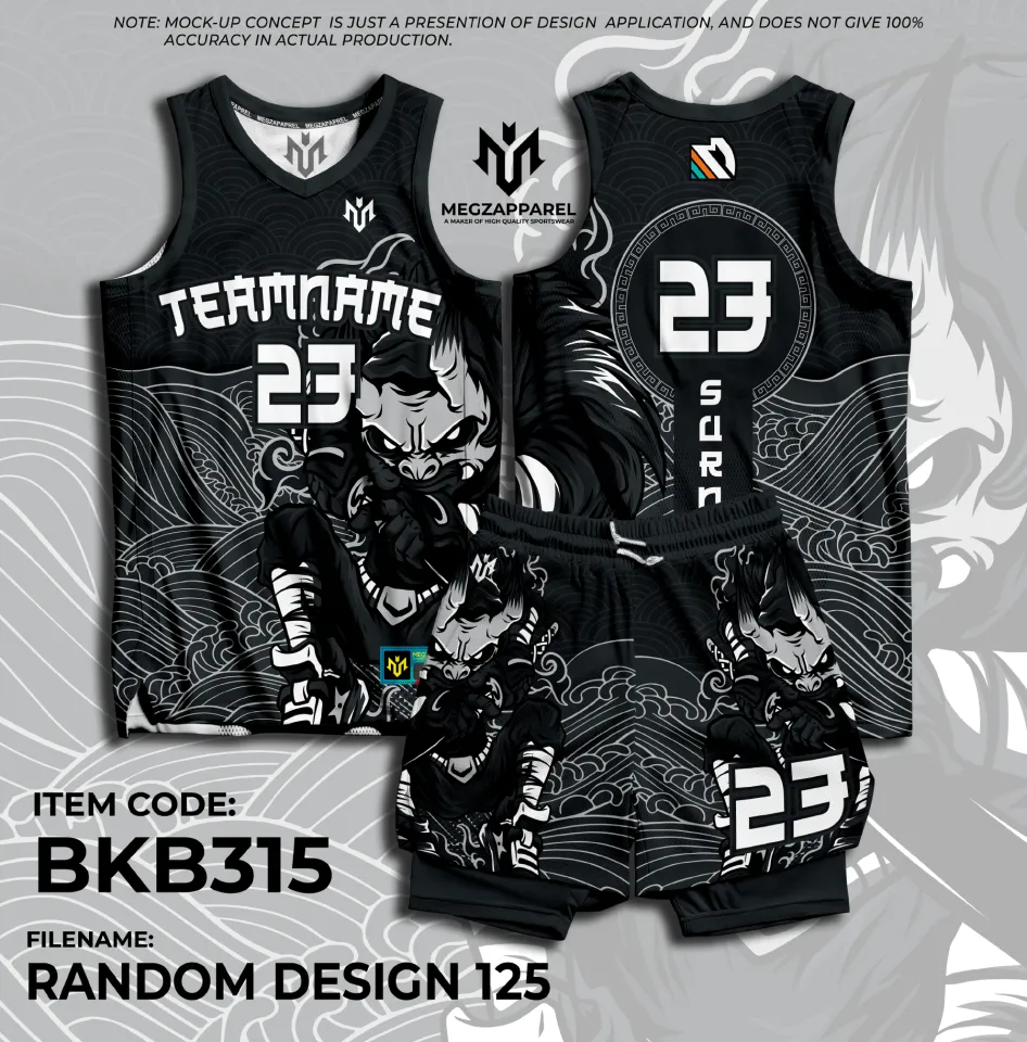 Mockup Black Basketball Uniforms BKB315 Customize Basketball