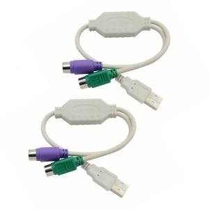 PS2s to USB Adapter PS2s Keyboards and Mouse to USB Converters Cable Y Splitter Adapter Support PS2s Port of KVM 23cm
