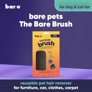 Bare Pets The Bare Brush – Reusable Pet Hair Remover for Furniture Car Carpet | Eco-Friendly Tool for Dog Hair & Cat Fur | Lint Roller Alternative No Waste Lasts a Lifetime