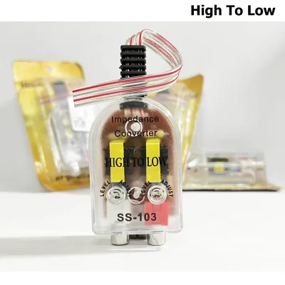 Hi-to Low Impedance Converter SS-103 for Car Stereo Audio System High-Quality RCA to Power Level Adapter