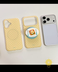 For iPhone 17 Pro Max Case Magnetic TPU Polka Dot Bread Lemon Phone Case For 16 15 Cover Aesthetic Korean Cute