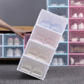 【One Cat Shop】6Pcs Large Transparent  Foldable Storage Box Plastic Shoes Box Stackable Storage Organizer. 