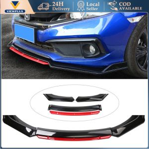 Universal Car Front Bumper Lip Body Kit Splitter Spoiler 4PCS Set For Honda City Vios