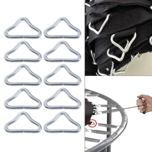 10pcs/Pack Trampoline Mat Triangular Rings Buckles Bag Craft Attachment V-Rings for Trampoline Jump Pat