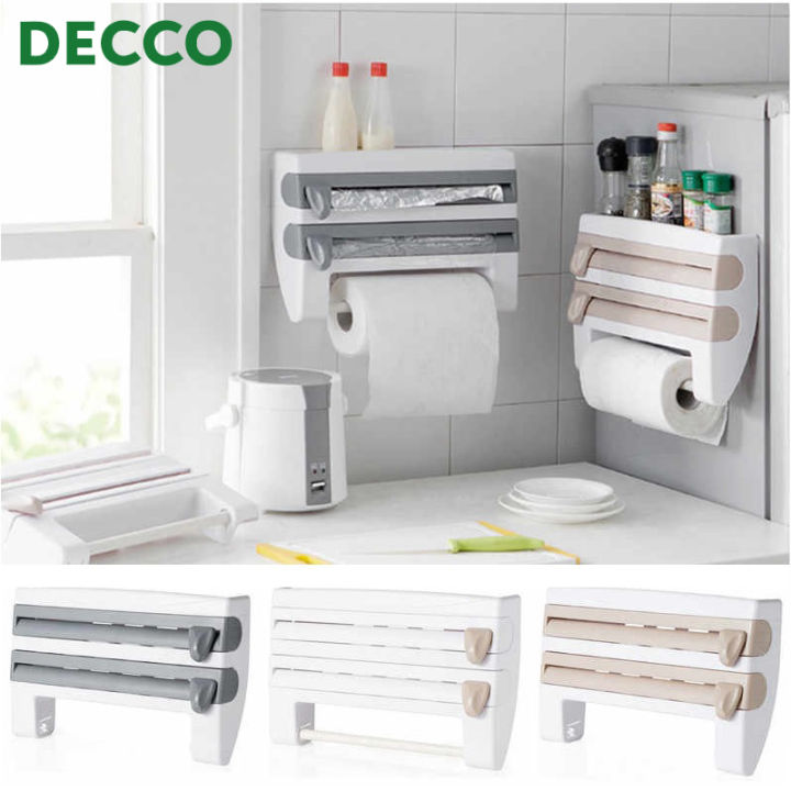 DECCO Multifunctional Home Kitchen Storage Rack Tin Foil Paper Towel