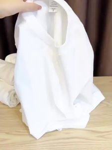 American W Letter Print T-shirt Men Autumn Winter 2025 New 100% Cotton White Long sleeved Casual Loose Tee Y2k Top men clothing