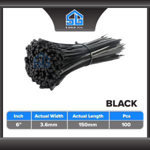 Cable Ties Nylon Wire 100mm / 150mm / 200mm / 250MM / (Black/White) (4"/ 6"/ 8"/ 10") Cable Tie 100pcs