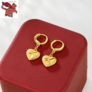 Rantai emas 916 original light luxury minimalist high-end gold heart earrings