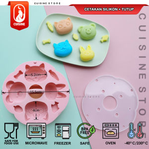 Cetakan Silikon Tutup Puding Coklat Es Kue Bolu dengan karakter lucu Tahan panas