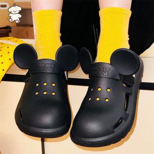 WY-XIXITIAO Cute Mickey Beach Sandals ins EVA Two-Way Slippers Fun Personality Summer Outdoor Comfort Vacation Women