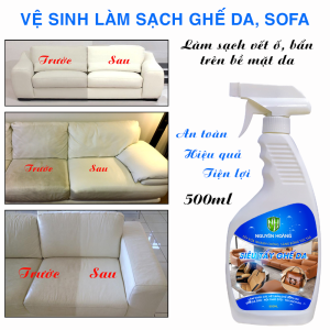 Chai Xịt Vệ Sinh Trần Da Ghế Da Taplo Cửa Xe Ô tô Vệ Sinh Làm Sạch Ghế Da Sofa Ghế Sofa Túi Xách Da Giày Da Nguyên Hoàng . Chai 500ml