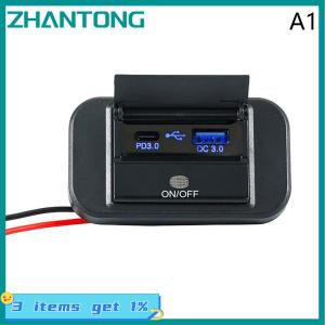 ZHANTONG Nhanh chóng phí PD Loại C kép USB cổng xe bus sạc Ổ cắm adapter 12V 24V USB Power Panel với Swith cho Marine xe máy