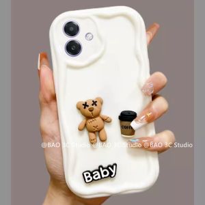 New Phone Case Infinix Smart 10 Smart10 InfinixSmart10 Ins Cute Cartoon Creative 3D Coffee Bear Doll Casing Funny Fashion All-inclusive Anti-fall Soft Cover 2025