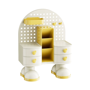 Multi-Functional Pencil Holder for Desktop Pen Organizer with Drawers and Pegboard Home Organization Solution