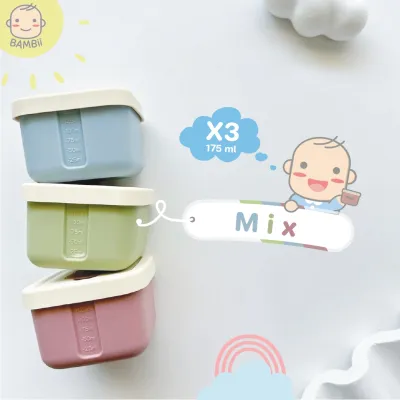 BAMBii กล่องซิลิโคนเก็บอาหาร กล่องเก็บอาหารสำหรับเด็ก 200 ml