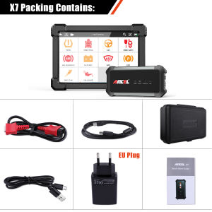 【Local Delivery】Ancel X7 HD Heavy Duty Truck Scanner 12V/24V HOBD Excavator All System Diagnostic Tools with ABS DPF EPB SRS SAS Oil Reset For Fuso/Isuzu/Hino/Volvo/Cummins/Kia Bluetooth Professional OBD2 Truck Automotive 2 in 1 Scan Tools