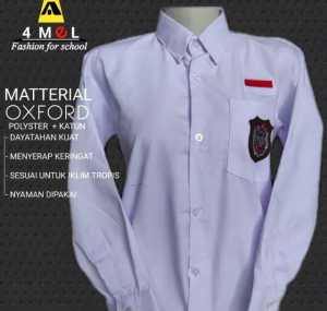 baju sd putih laki dan cewe lengan panjang seragam sekolah putih bet bordir