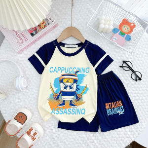 Bộ Cộc Tay Đùi Thun Lạnh Tung Tung Sahur Minky mon Cho Bé 8-25kg Cao 80-122cm Mềm Mịn Thoáng Mát