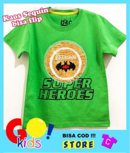Kaos Anak Batman Sequin Size 1-6 Tahun: Baju Anak Murah & COD