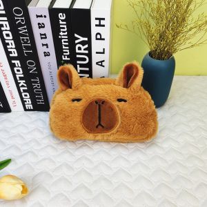 Bóp viết Capybara phủ lông mềm mịn đáng yêu Túi đựng đồ trang điểm họa tiết chuột lang dễ thương _ TingTing