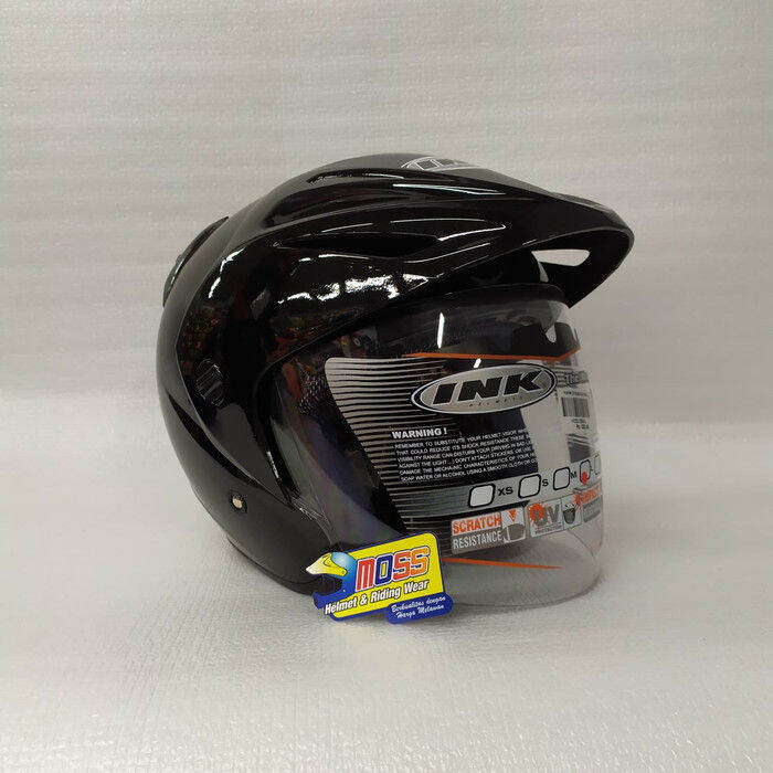 Helm INK CX 22 CX22 Solid Polos Black Metalic Halfface Original ...