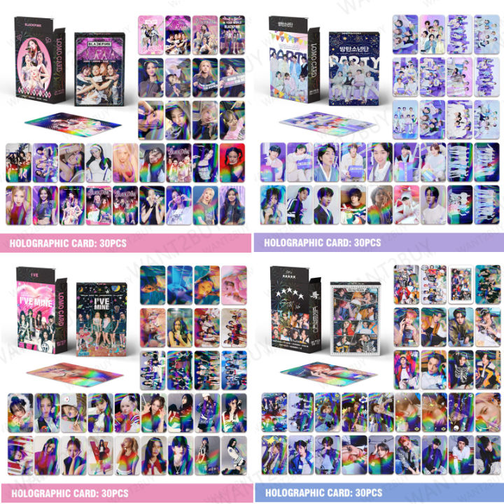 30pcs Flash Laser Photocard Lomo Card Kpop Korea Blackpink BTS Stray ...