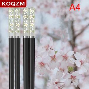 [COD] KOQZM KITCHEN Amber Cherry Blossom Alloy Chopsticks Chinese Chopsticks Reusable Tableware