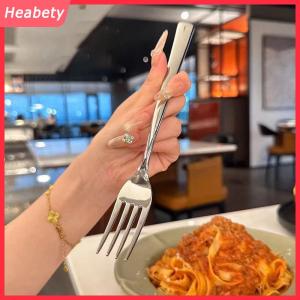 Heabety  Thép không gỉ ăn tối ngã ba dài xử lý bảng dĩa Set Hàn Quốc dao kéo bốn tine salad tráng miệng trái cây dĩa nhà bếp