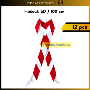 Grosir 12 pcs Hasduk/Kacu Pramuka Merah Putih Ukuran SD SMP SMA Pembina dan Jumbo Bahan Katun Tebal