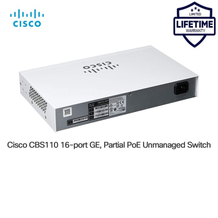 Cisco Cbs110 16 Port Ge Partial Poe Unmanaged Switch Cbs110 16pp Eu Gigabit Ethernet