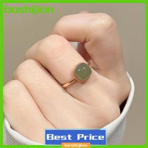 bashijian Vintage Artificial Square Ring Autumn Winter Chinese Style Geometric Finger Ring For Women Fashion Jewelry