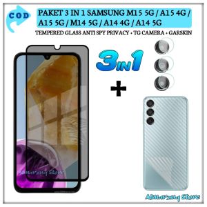 3in1 Tempered Glass Samsung M15 5G A15 4G A15 5G M14 5G A14 4G A14 5G Anti Gores Kaca TG Camera Skin