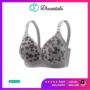 [Plus Size CD Cup] Dreamtale Baju Dalam Wanita Women Bra Floral Leaf Wireless Bra Push Up Coli Wanita WCO337