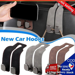 Car Back Seat Hooks Suede Metal Headrest Hanging Holder Storage Hanger Interior Accessories