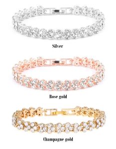 Womens Roman Bracelet Diamonds Hand Jewelry Bracelet Rose  Detox Wearable Activity Bracelet