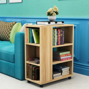 Movable Book Shelf Rack Cabinet Movable Book Shelf Rack Storage Bookcases & Shelving Bookshelf Portability Sofa Side Table Bedside Supporter 书架
